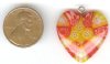 1 25mm Red & Yellow Heart Pendant